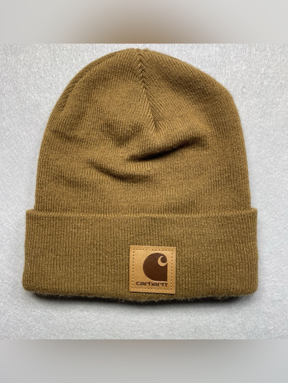 Carhartt Knit Cuffed Beanie Brown Knit Tonal Patch Like New OS